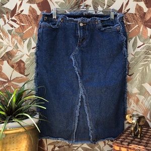 Paris Blues Midi Jean Skirt with